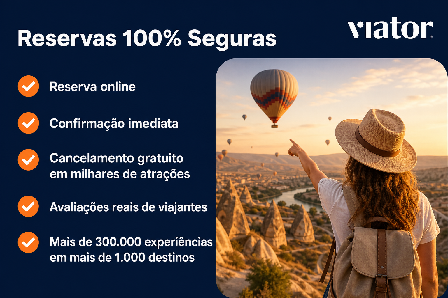 Reservas 100% Seguras - Parceiro Viator